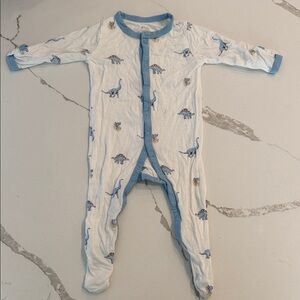 Kyte BABY White and Blue Dinosaur Kids Footie